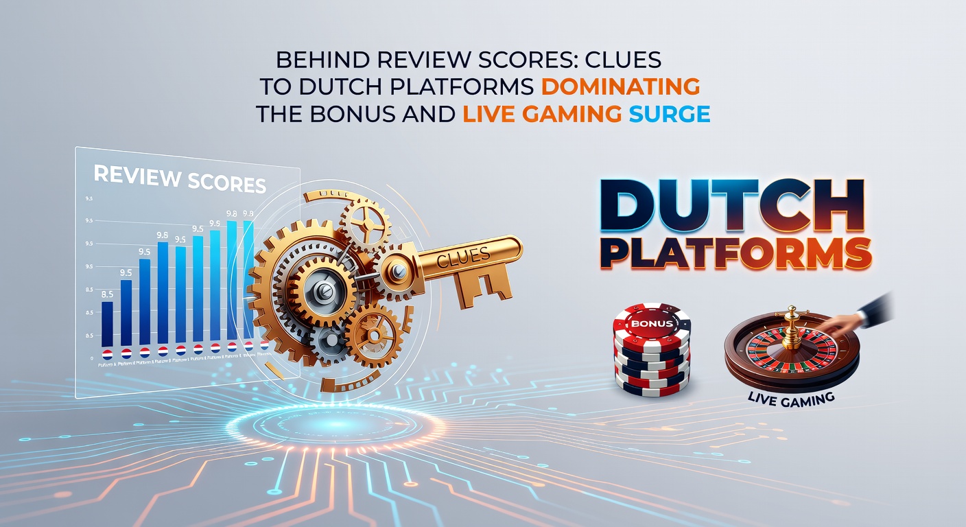 Grafiek met stijgende review scores van Nederlandse online casino platforms, met focus op bonus- en live gaming secties