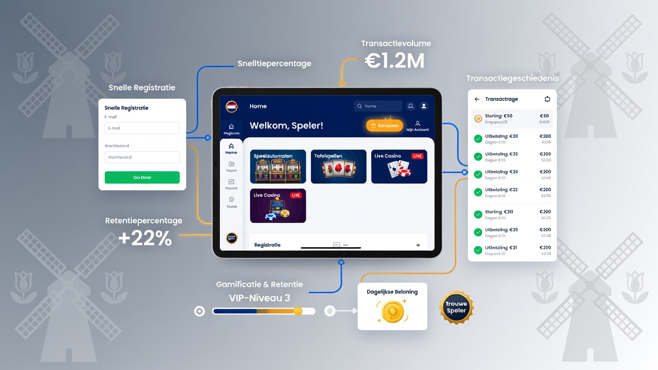 Detail van een transactiepagina in een Nederlandse casino-app met gestroomlijnde betalingsopties