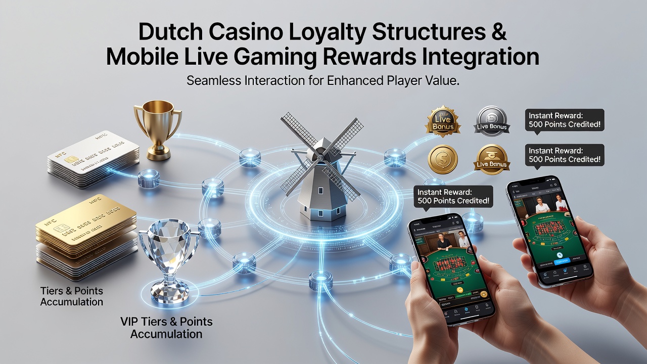 Voorbeeld van mobiele interface met live gaming beloningen en loyaliteitspunten