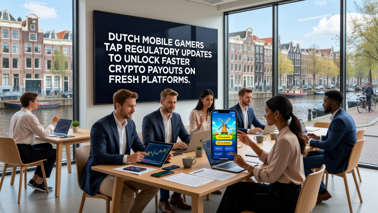 Mobiele app-interface met crypto-uitbetalingsopties voor Nederlandse spelers