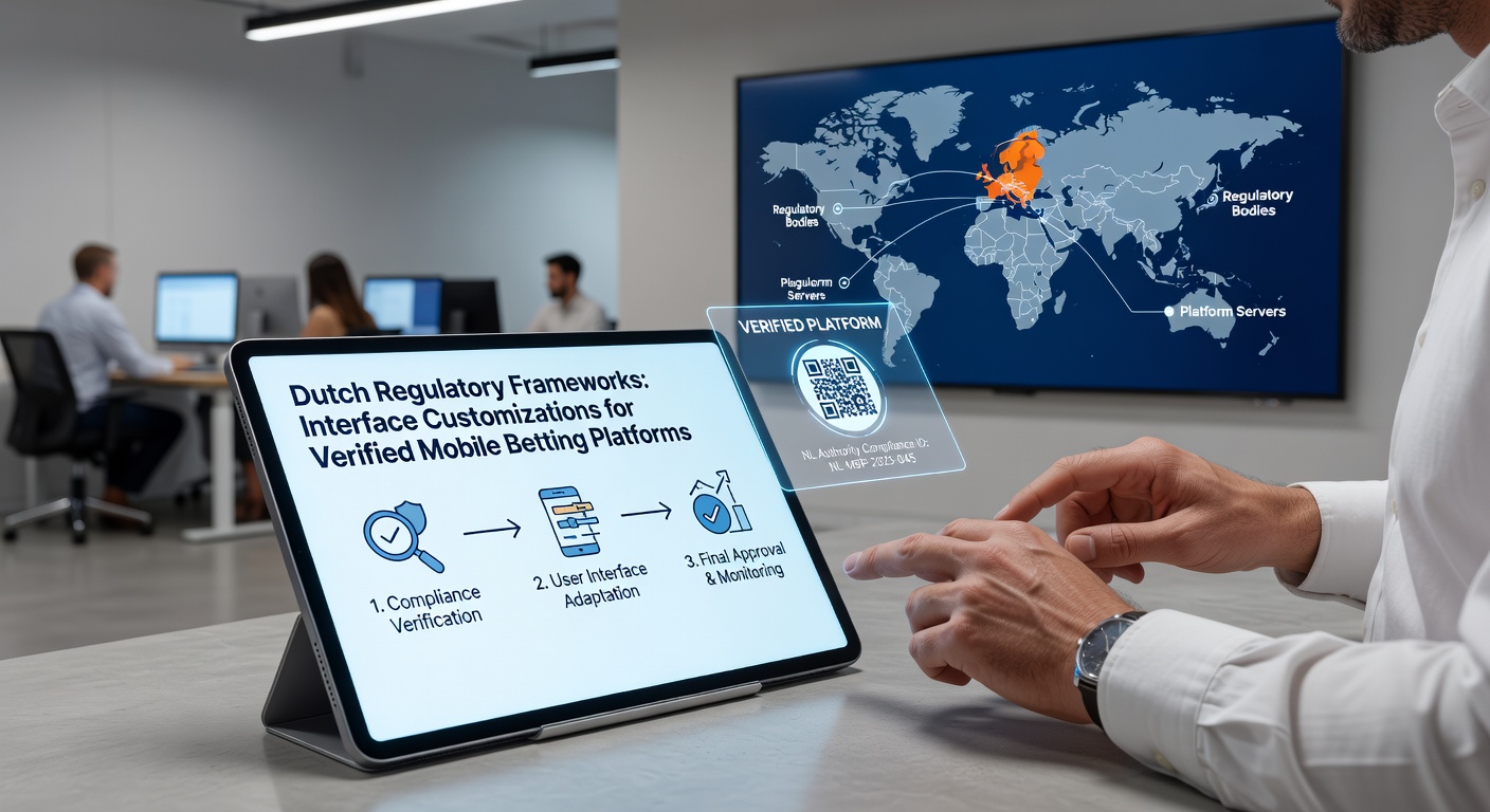 Detailopname van een aangepaste mobiele interface onder Nederlandse regels