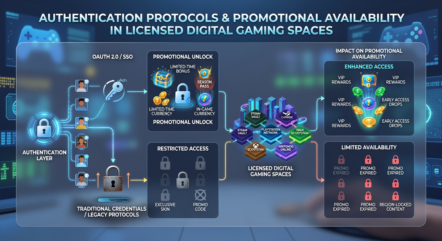 Diagram van hoe authenticatieprotocollen promoties filteren in online casino systemen