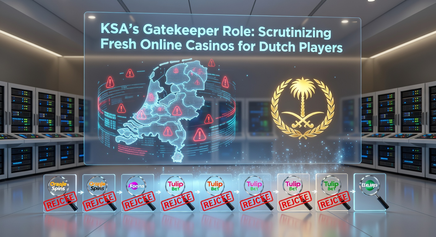 Overzicht van KSA-controles op een nieuwe online casino-interface, met focus op licentiebadges en spelersbeschermingsfeatures voor Nederlanders