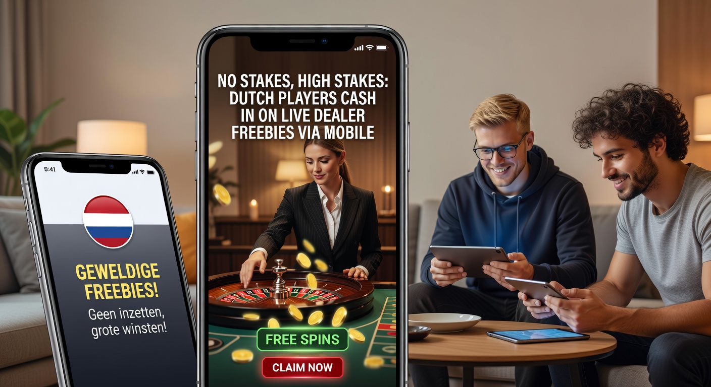 Nederlandse speler geniet van live dealer roulette op smartphone met no-deposit bonus, scherm toont draaiende wiel en chat met dealer