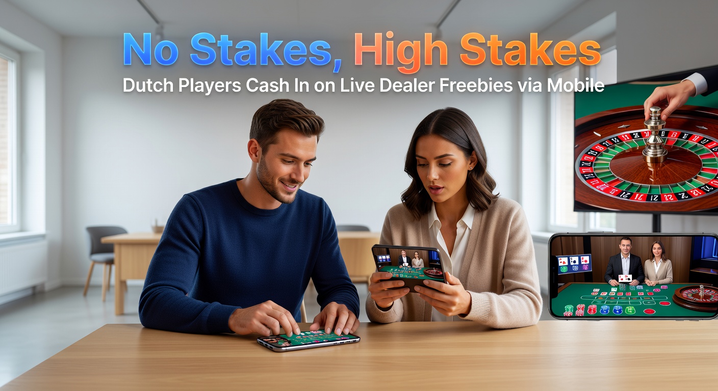 Close-up van mobiel scherm met live dealer blackjack bonus actie, Nederlandse speler inzet chips zonder eigen geld en dealer deelt kaarten