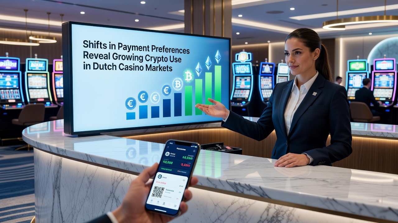 Illustratie van mobiele crypto-transacties in een Nederlands live casino platform