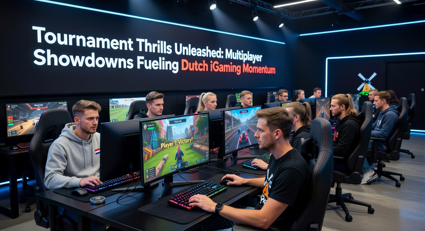 Spannende multiplayer toernooiactie met spelers die strijden om de toppositie op een Nederlands online casino-platform, vol adrenaline en competitie